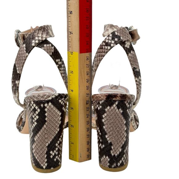 AGL Attilio Giusti Leombruni Snakeskin Print Ankle Strap Sandal 42 Brown Womens - Picture 7 of 12